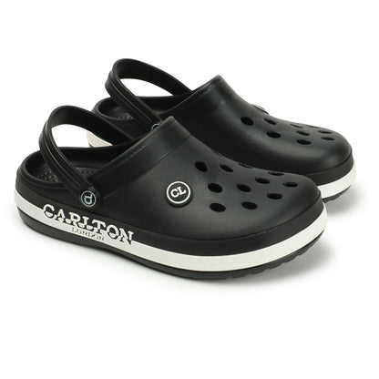 Men Perforated Two Tone Slip On Clogs