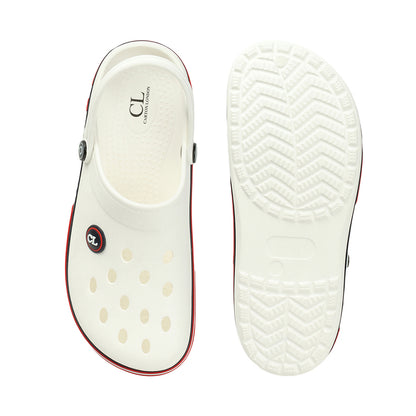 Men Sporty Striped Slip On Clogs