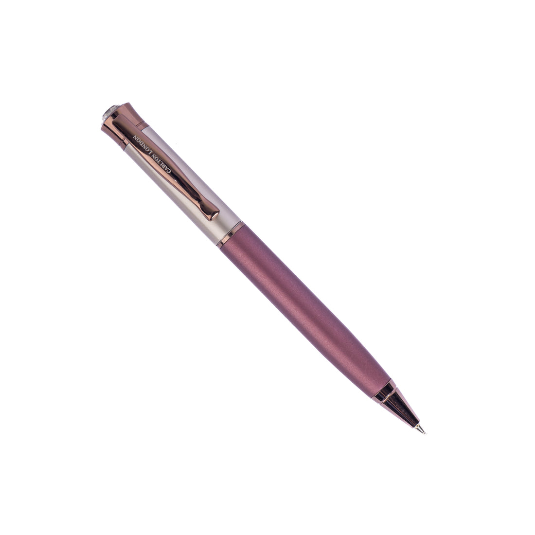 Carlton London Rose Gold Ball Pen Elegant Metallic Finish with Gold Clip Smooth Ink Flow