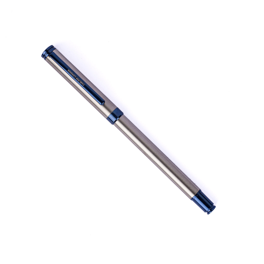 Carlton London Silver & Blue Ball Pen Sleek Metallic Executive Writing Pen with Smooth Ink Flow