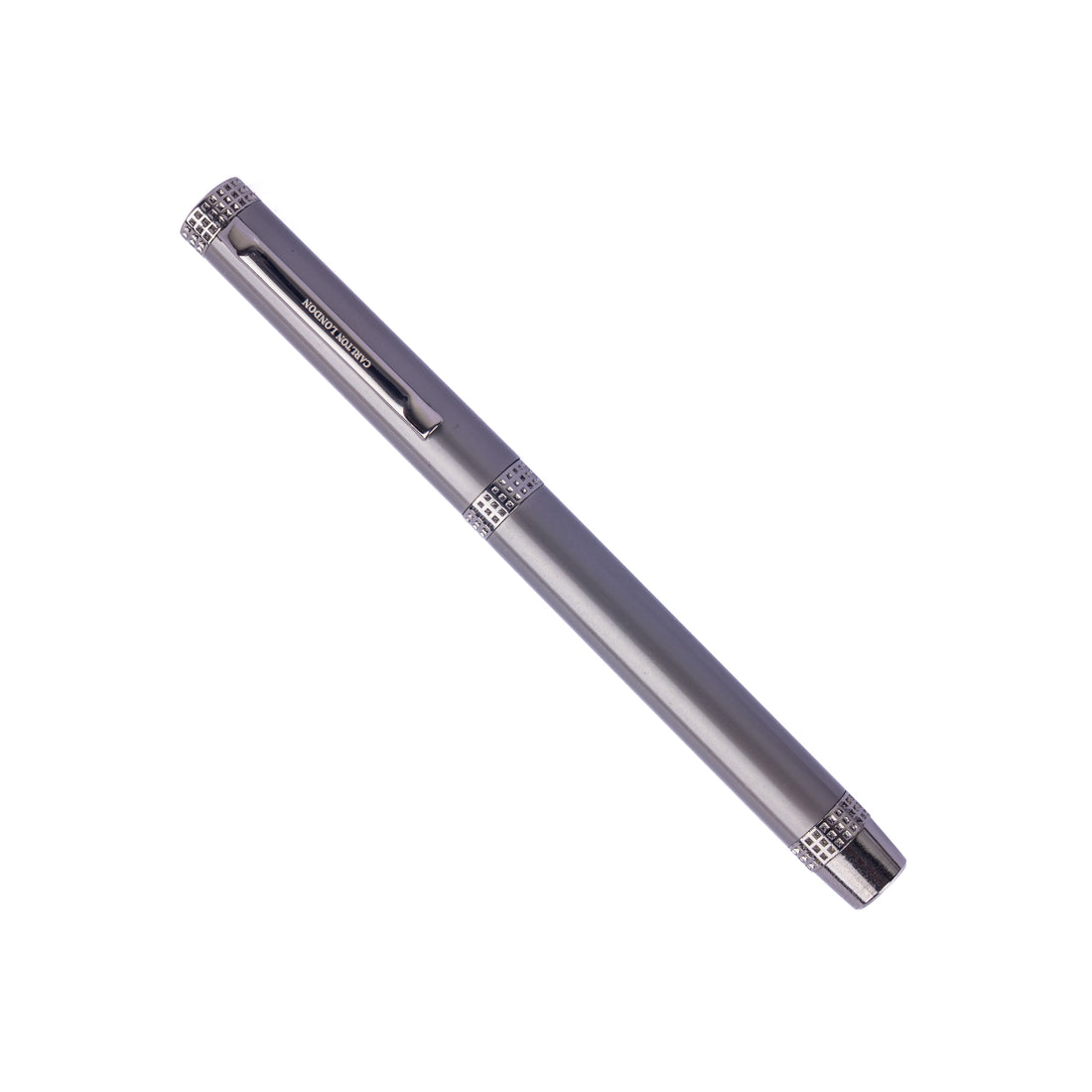Carlton London grey n Executive Ball Pen Elegant Metallic Finish with Textured Grip Bands