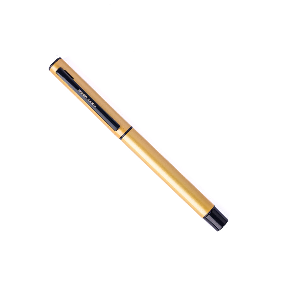 Carlton London Matte Gold Ballpoint Pen Premium Cap Pen with Black Clip Elegant Metallic Finish