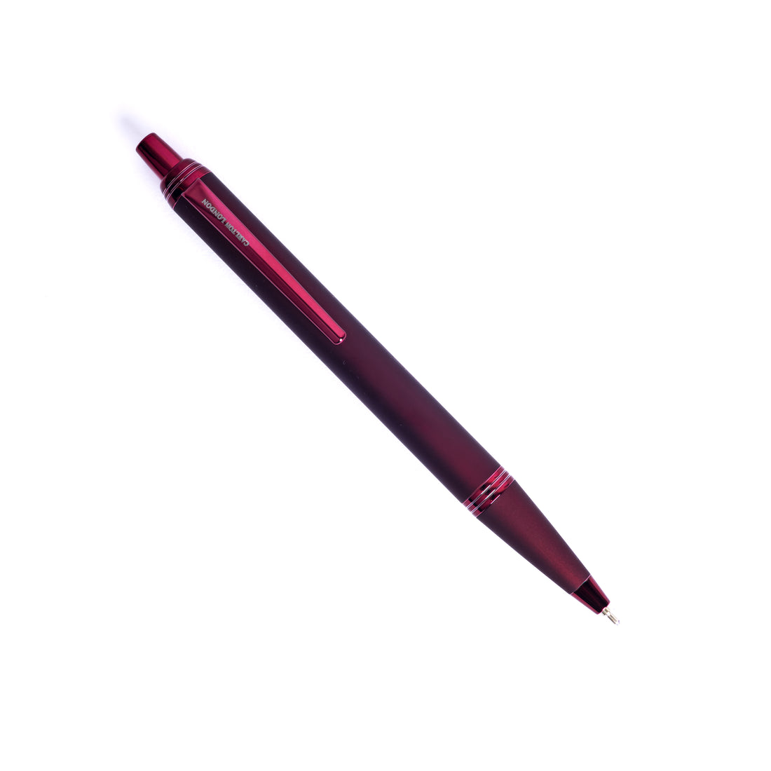 Carlton London Metallic Maroon Ballpoint Pen Stylish Click Pen with Smooth Ink Flow & Matching