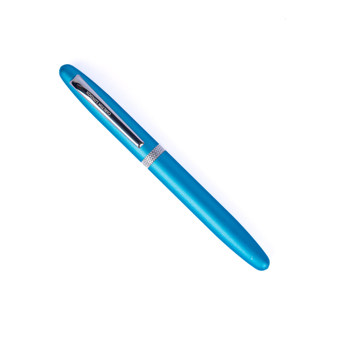 Carlton London Sky Blue Metallic Ball Pen Elegant Executive Writing Pen with Clip Smooth Fine