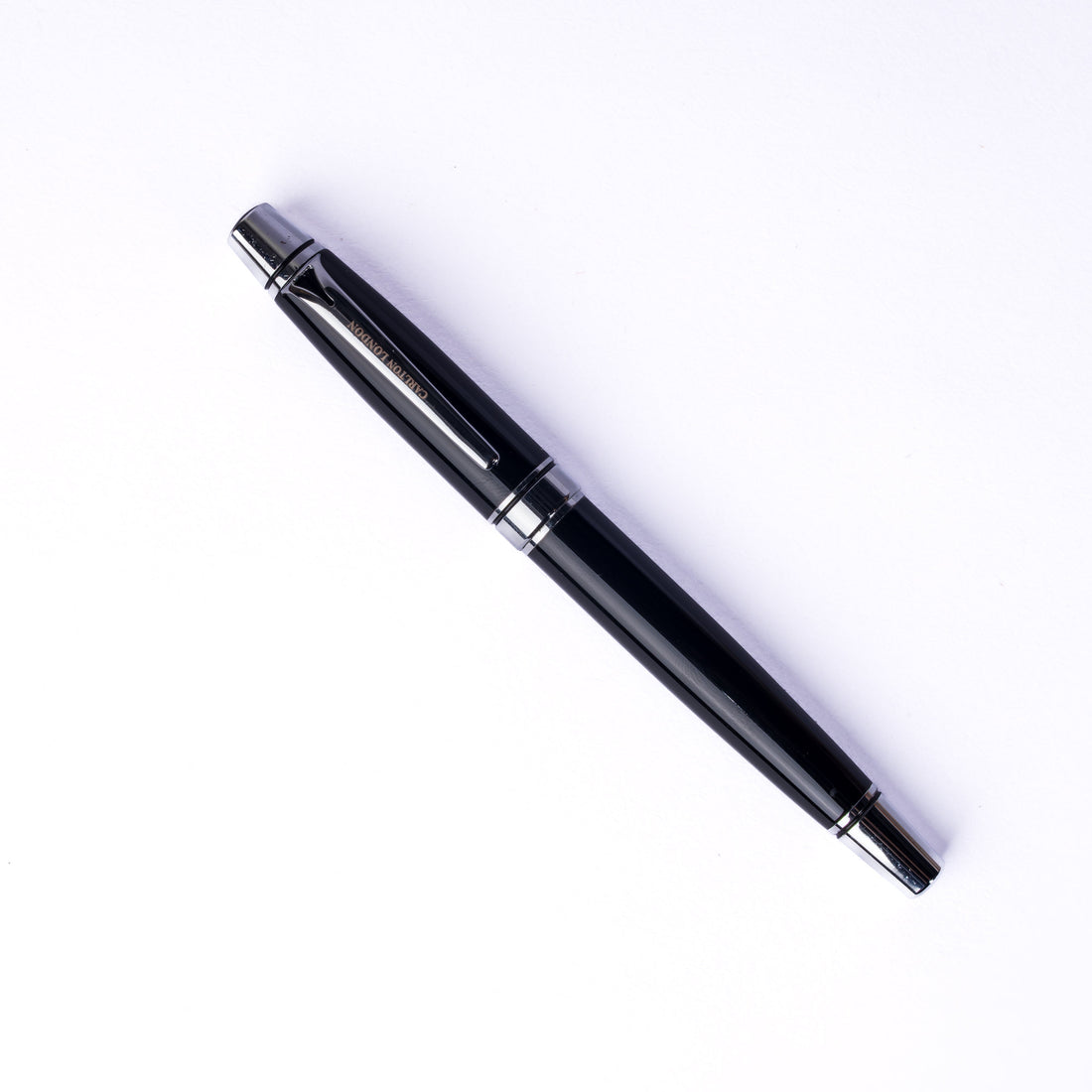 Carlton London Matte Black Ball Pen  Executive Fine Tip Writing Pen with Clip  Smooth Ink Flow