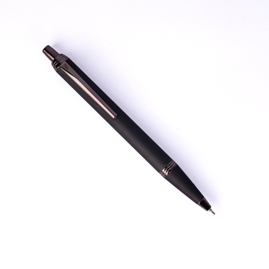 Carlton London All-Black Ergonomic Ball Pen Smooth Ink Writing Pen with Fine Tip & Clip
