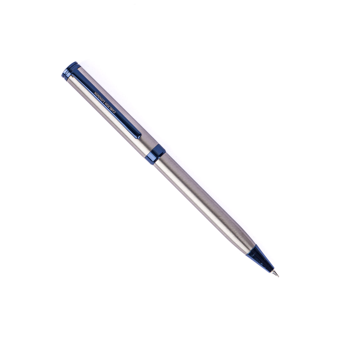 Carlton London Silver & Blue Ball Pen Smooth Writing Executive Pen with Fine Tip & Clip