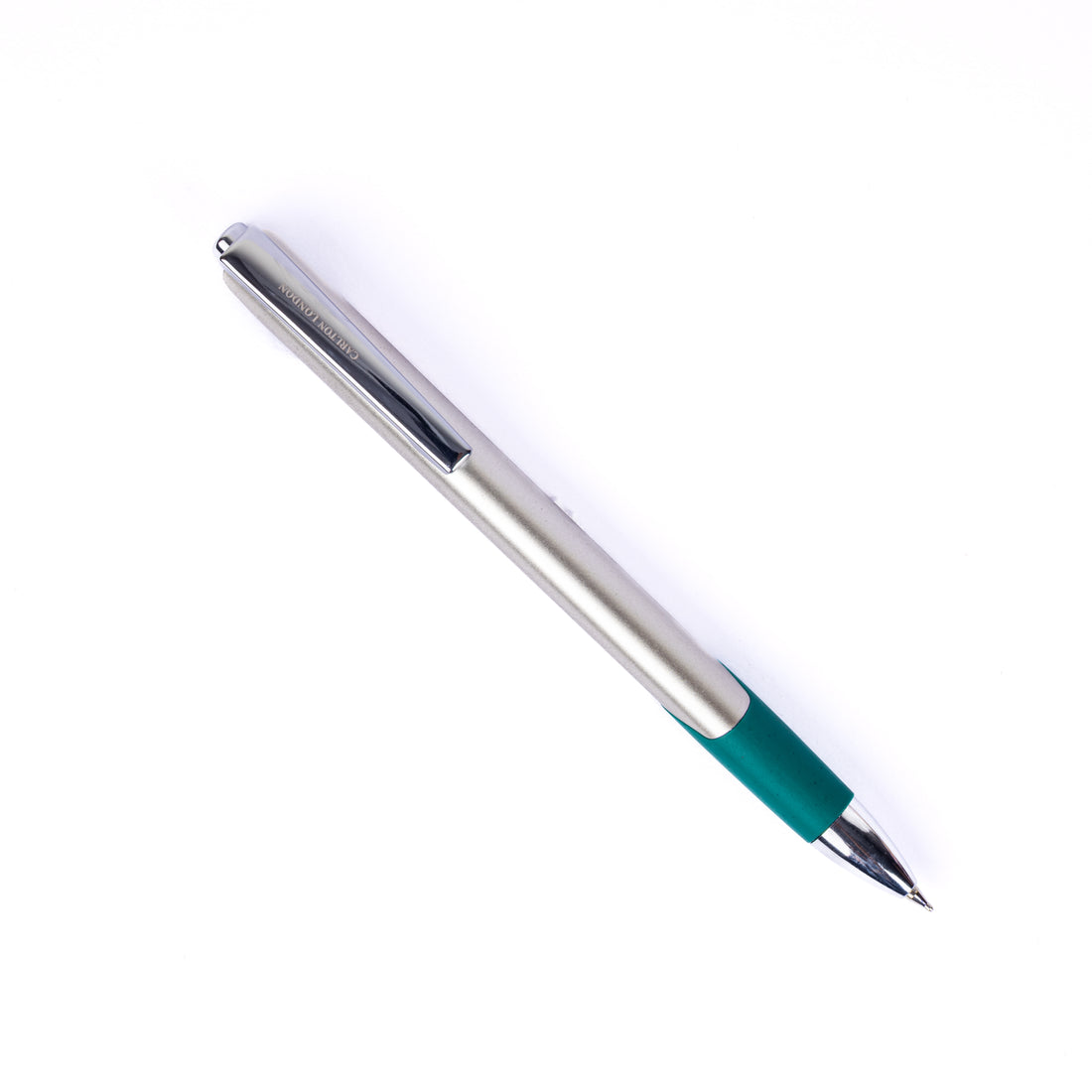 Carlton London Silver & Teal Ball Pen Smooth Ink Writing Pen with Grip & Clip Fine Tip Executive