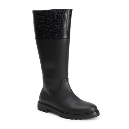 Women Block-Heeled Winter Long  Boots