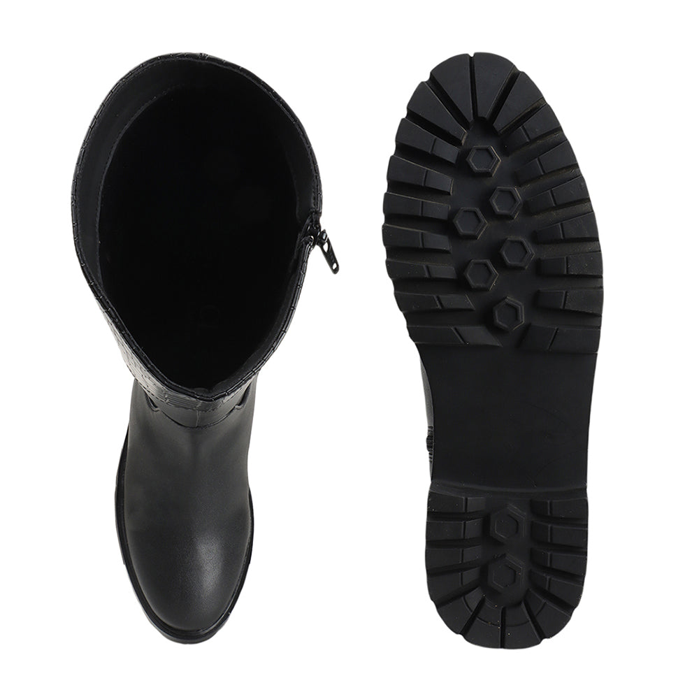 Women Block-Heeled Winter Long  Boots