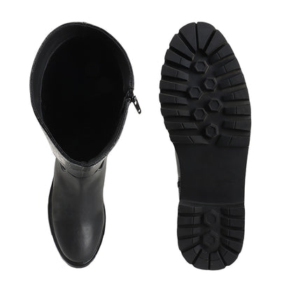 Women Block-Heeled Winter Long  Boots