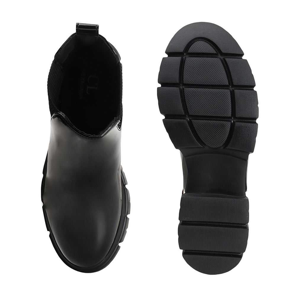 Women Block-Heeled Chelsea Slip-on Boots