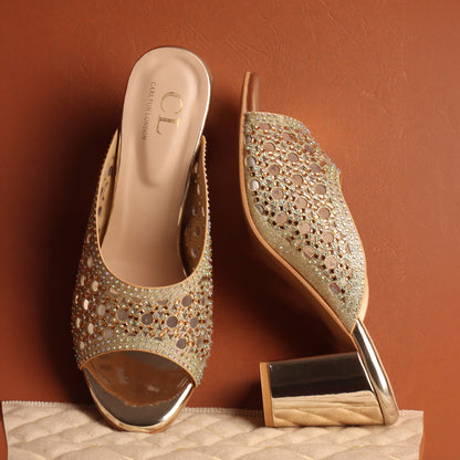 Women Embellished Block Heel Sandals
