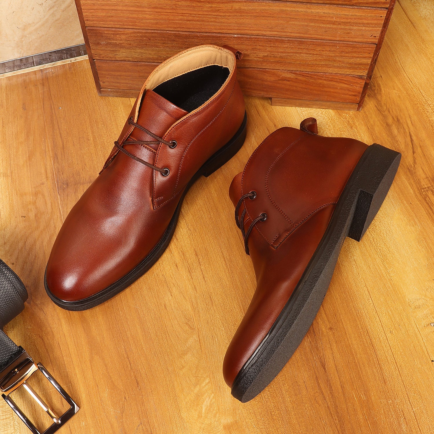 Formal Lace-Up Ankle Boot for Men