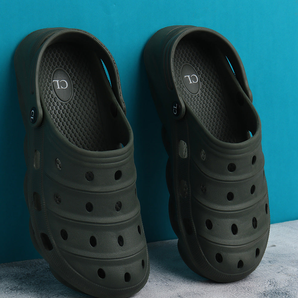 Men Sculpted Perforated Comfort Clogs with Back Strap