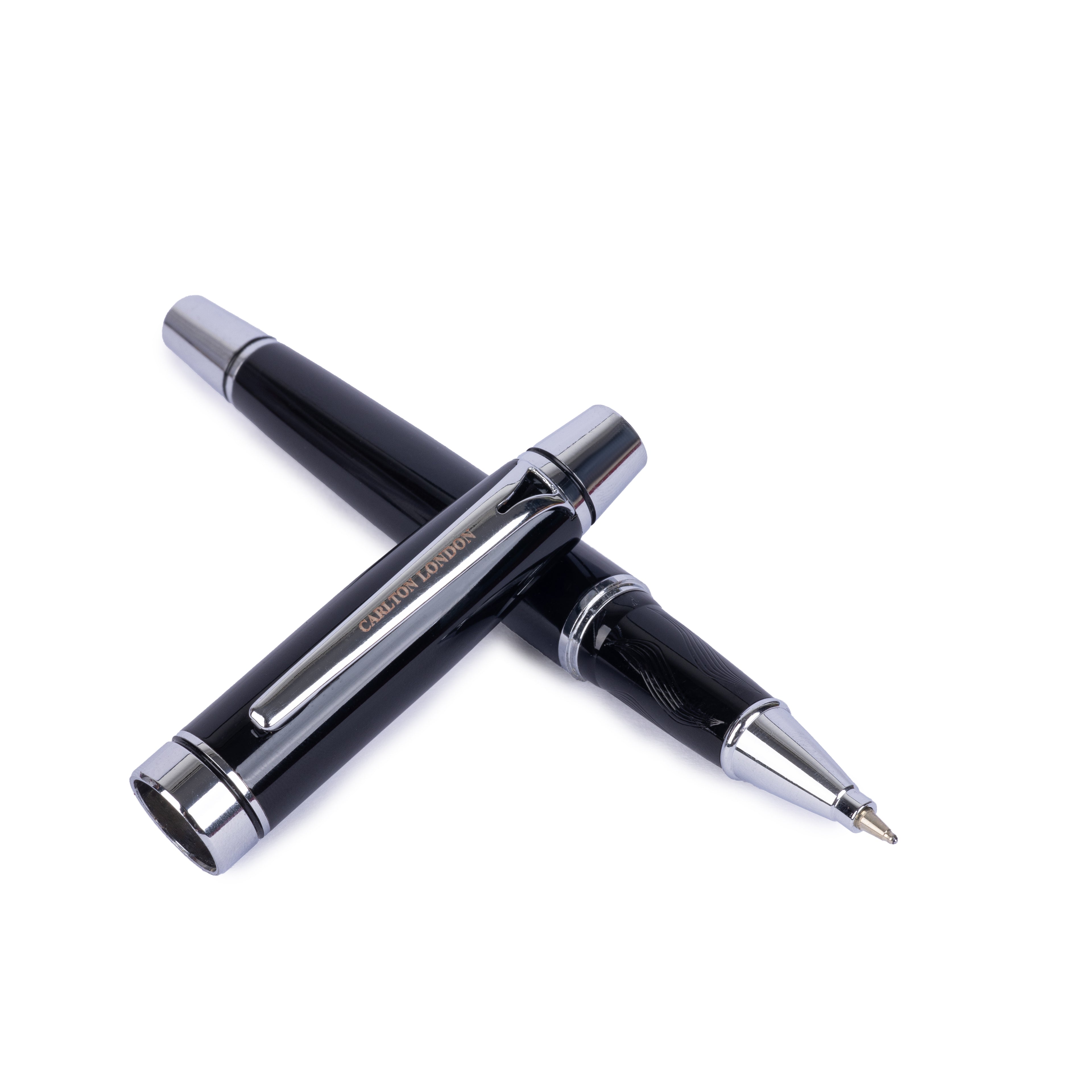 Carlton London Matte Black Ball Pen  Executive Fine Tip Writing Pen with Clip  Smooth Ink Flow