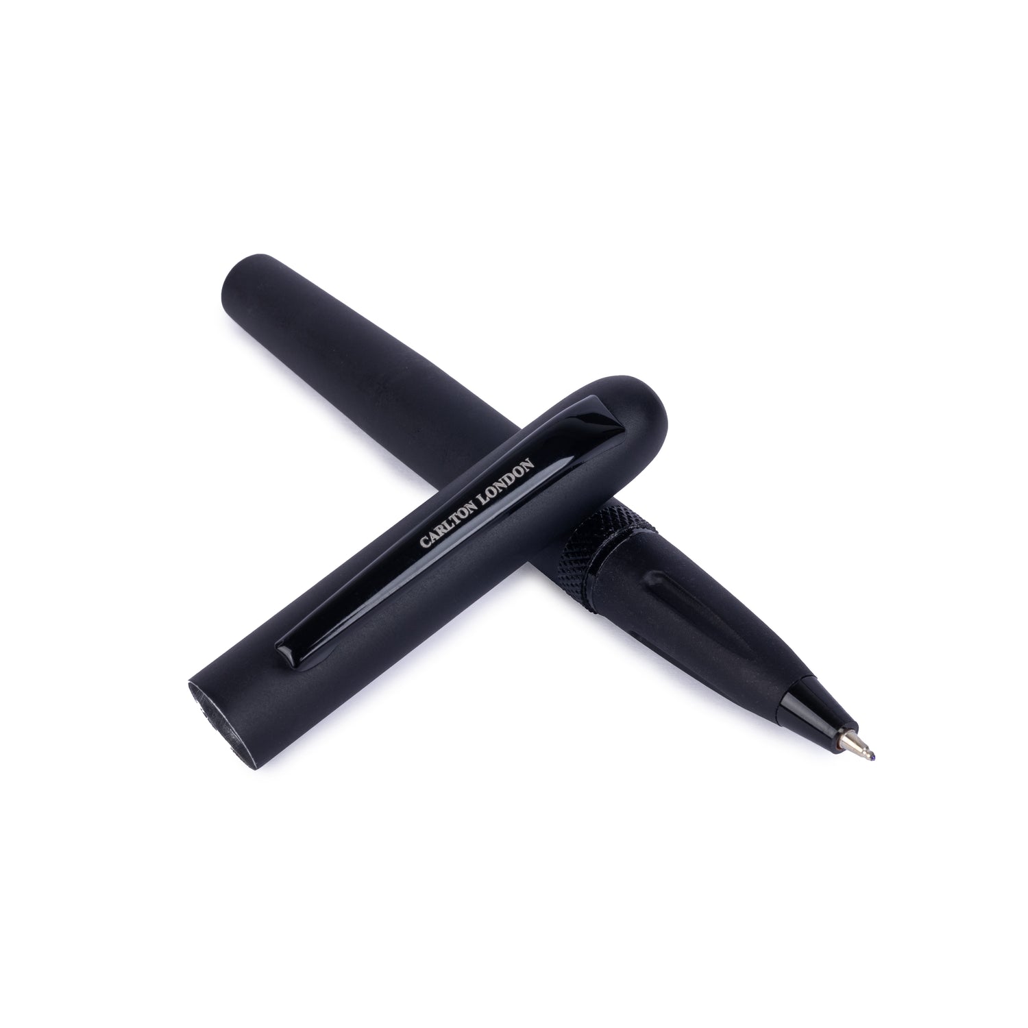 Carlton London Black Matte Ball Pen  Minimalist Executive Writing Pen with Smooth Ink &amp; Clip  Fine