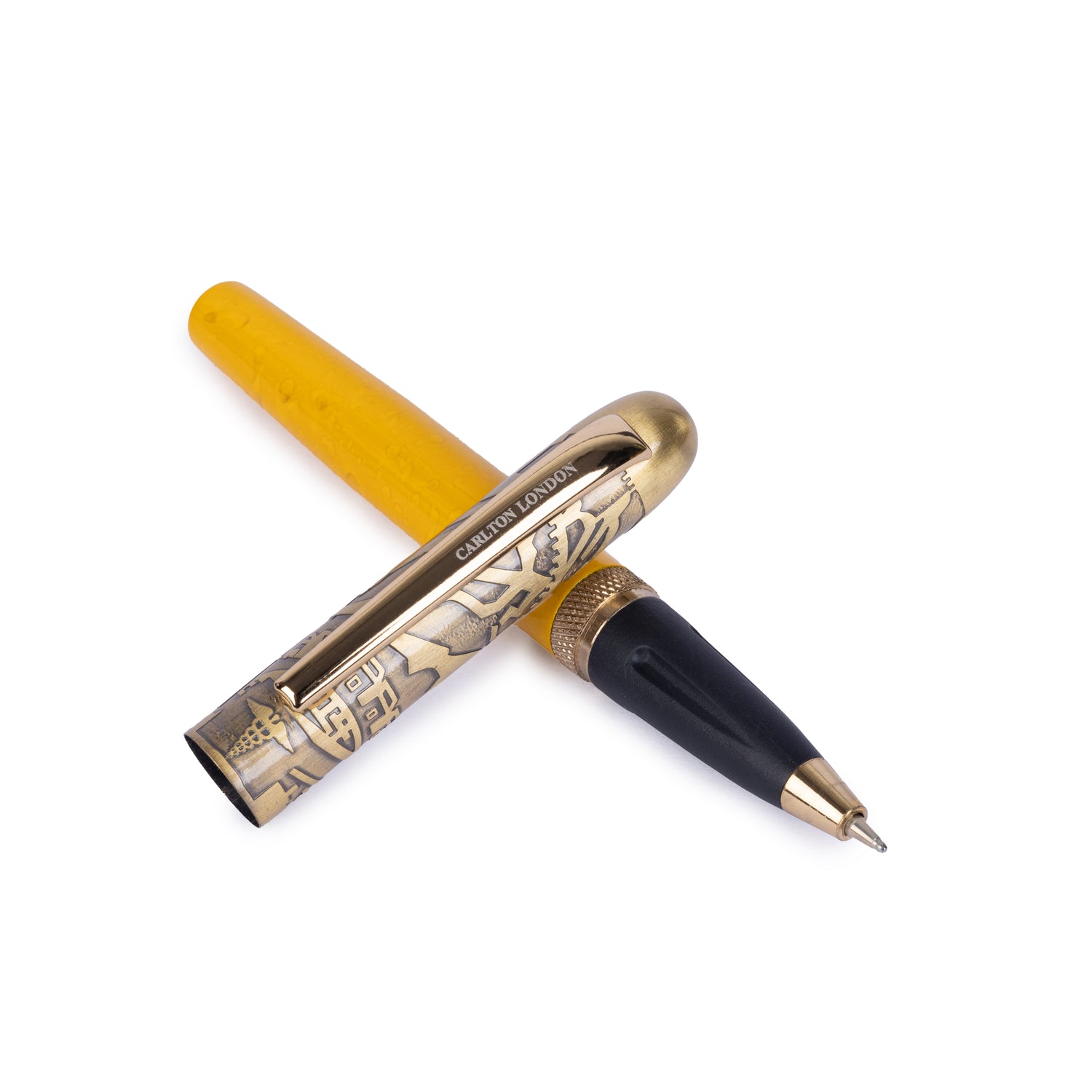 Carlton London Yellow &amp; Black Ball Pen  Bold Everyday Writing Pen with Smooth Ink &amp; Fine Tip