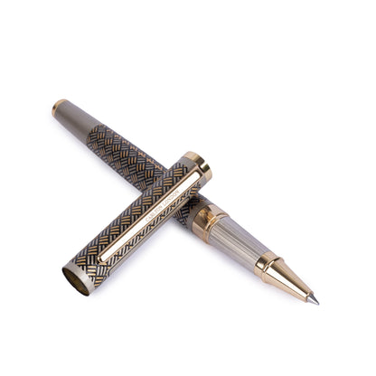 Carlton London Luxury Black &amp; Gold Designer Ball Pen  Elegant Executive Writing Pen