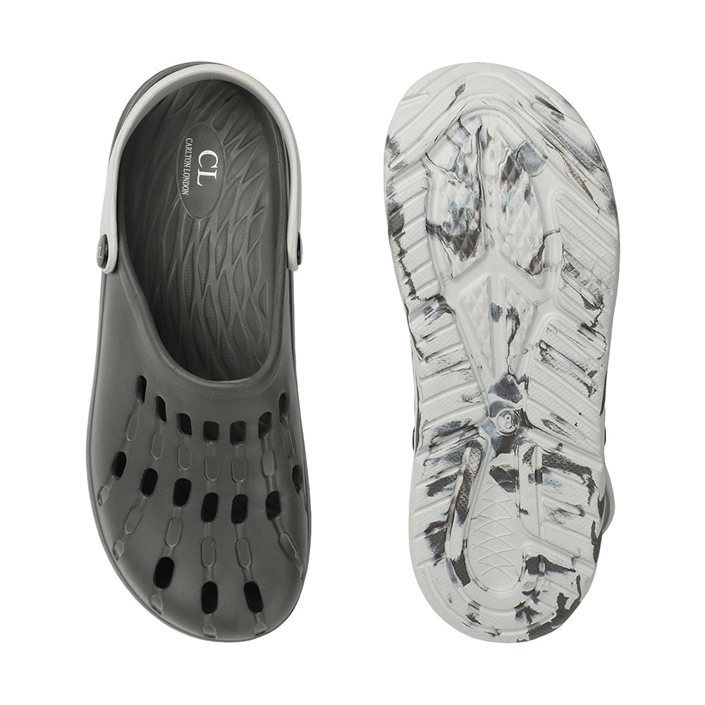 Men Perforated Comfort Clogs with Contrasting Strap