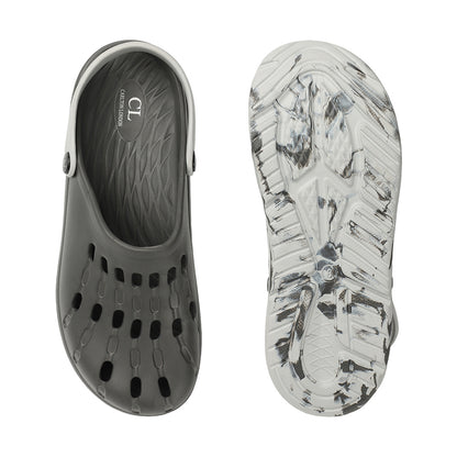 Men Perforated Comfort Clogs with Contrasting Strap