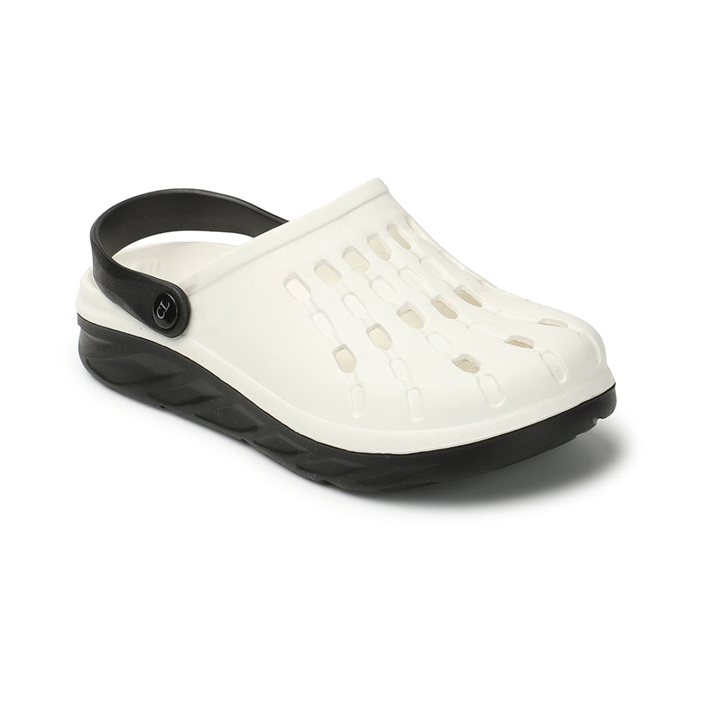 Men Two Tone Perforated Back Strap Clogs