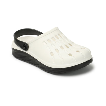 Men Two Tone Perforated Back Strap Clogs