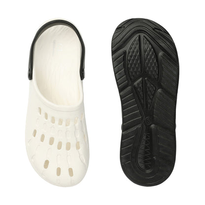 Men Two Tone Perforated Back Strap Clogs