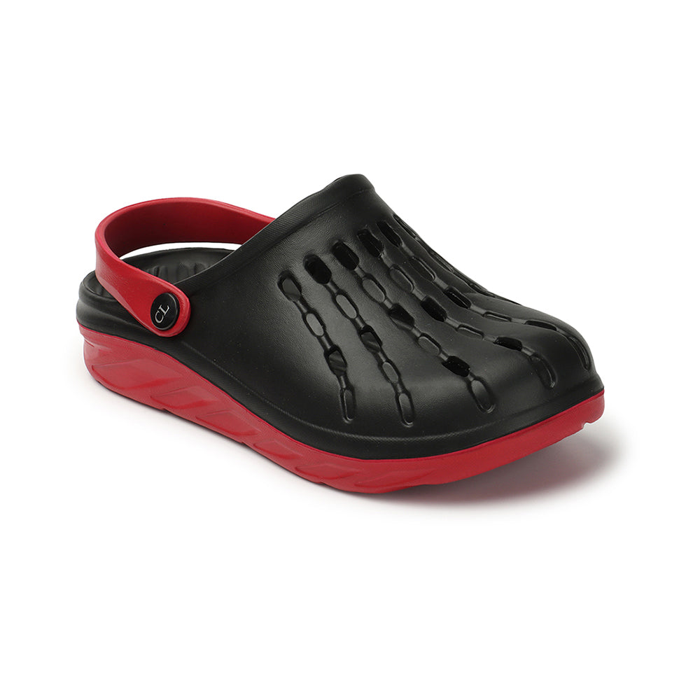 Men Two Tone Perforated Back Strap Clogs