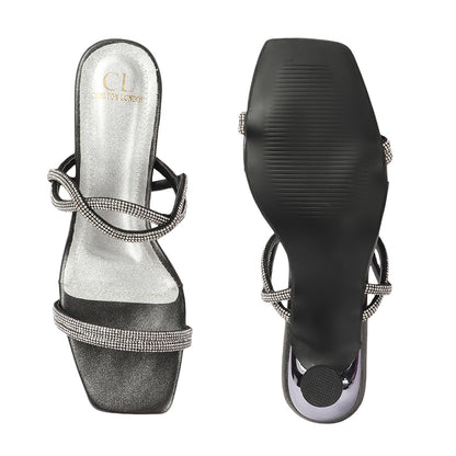 Women Embellished Party Kitten Sandals