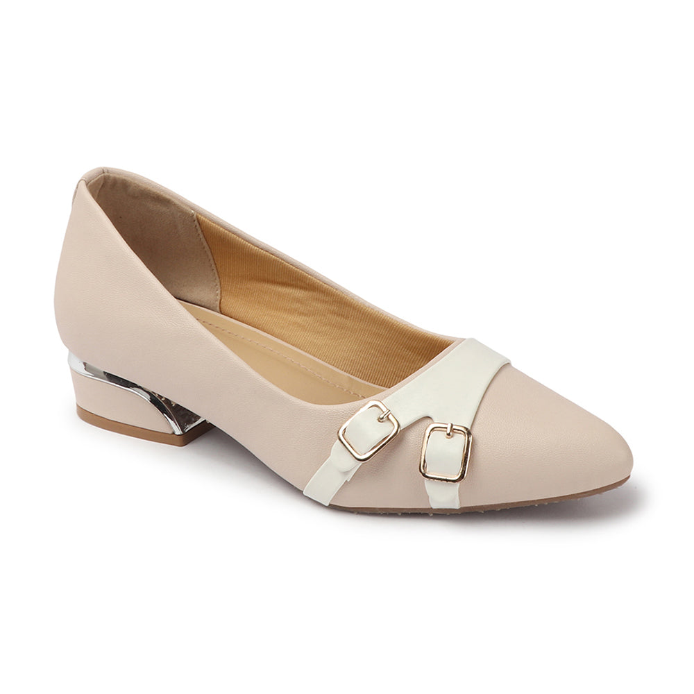 Women Pointed Toe Block Heel Pumps