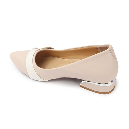 Women Pointed Toe Block Heel Pumps