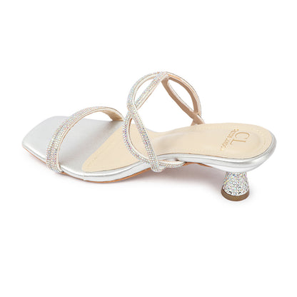 Women Embellished Party Kitten Sandals