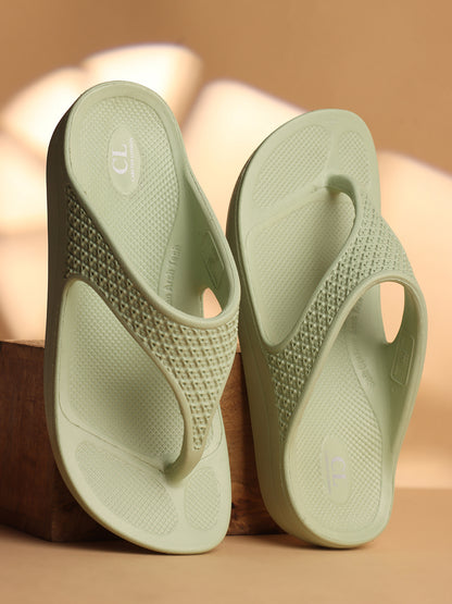 Women Solid Casual Thong Wedge Sandals