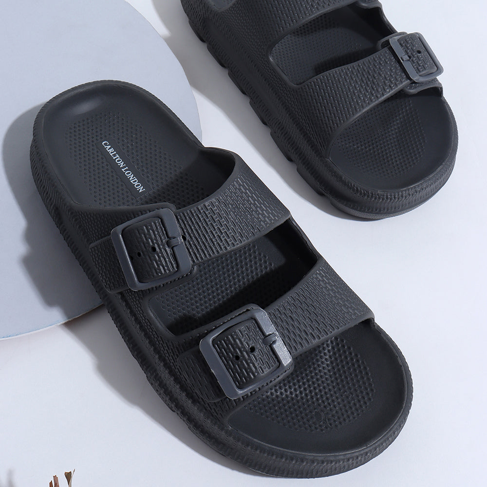 Men Textured Dual Strap Comfort Sliders