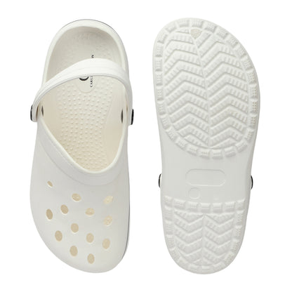 Men Striped Band Perforated Clogs