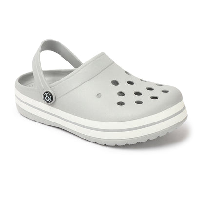 Men Striped Band Perforated Clogs