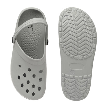 Men Striped Band Perforated Clogs