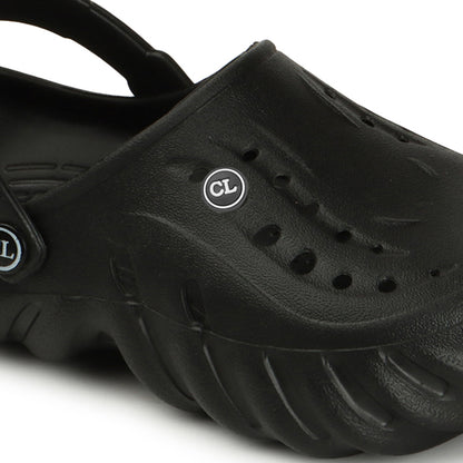 Men Textured Comfort Clogs with Back Strap