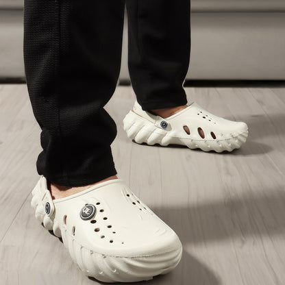 Men Textured Comfort Clogs with Back Strap