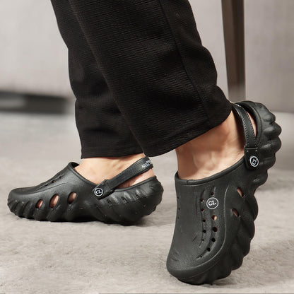 Men Textured Comfort Clogs with Back Strap