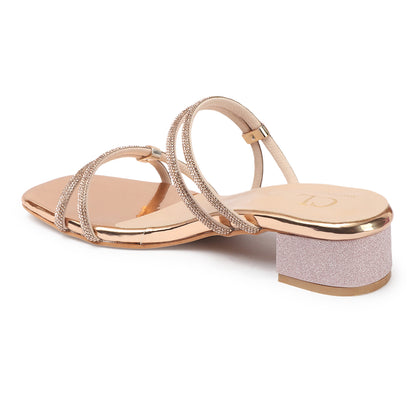Women Embellished Party Block Sandals
