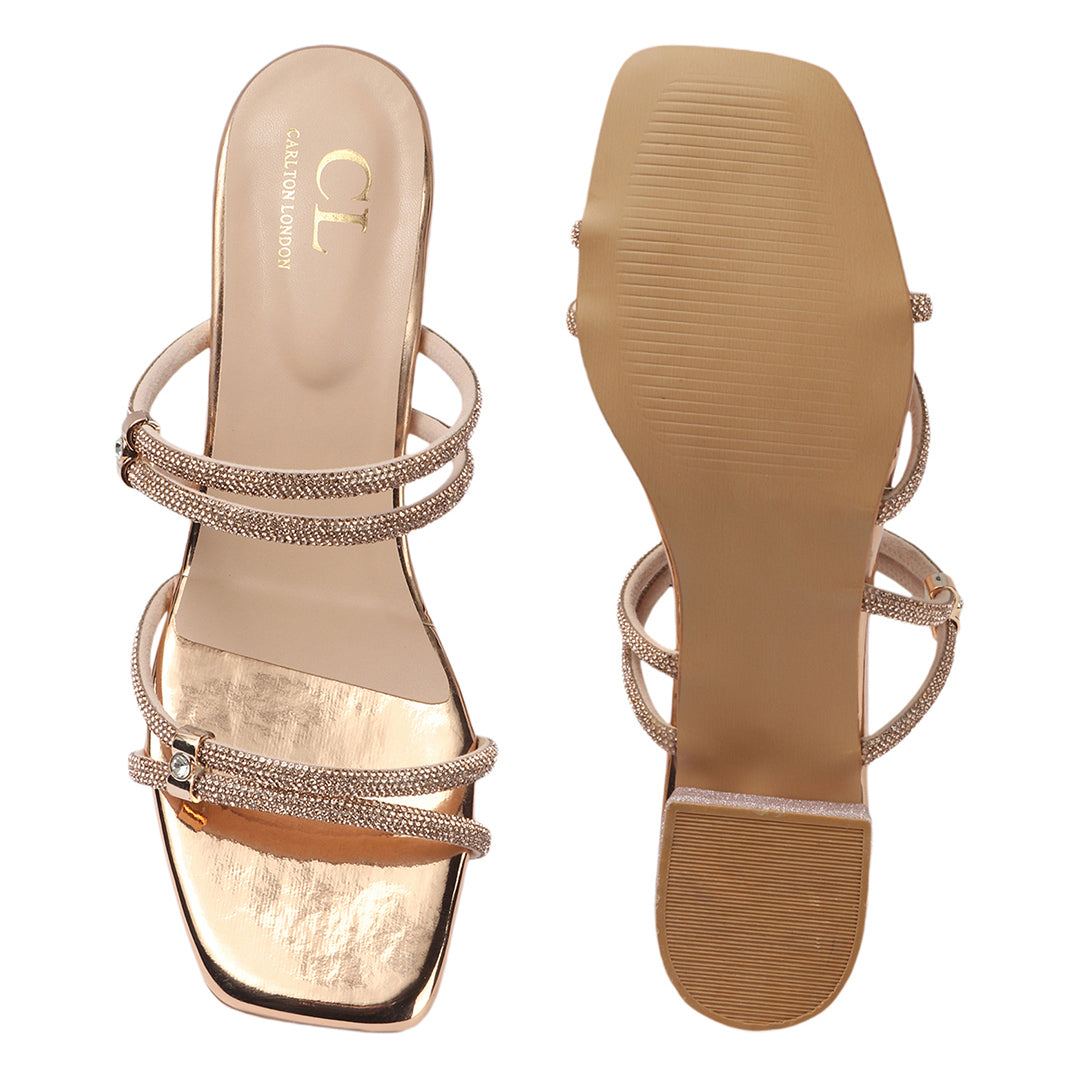 Women Embellished Party Block Sandals