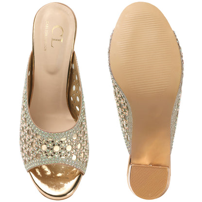 Women Embellished Block Heel Sandals
