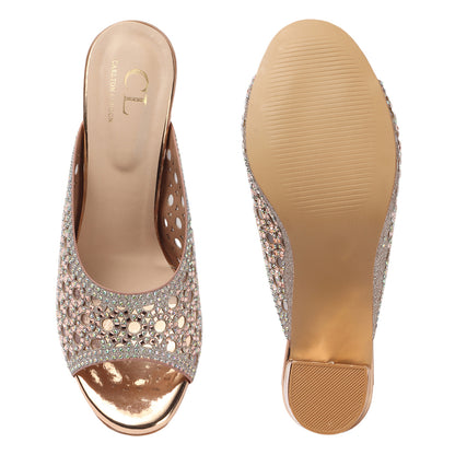 Women Embellished Block Heel Sandals