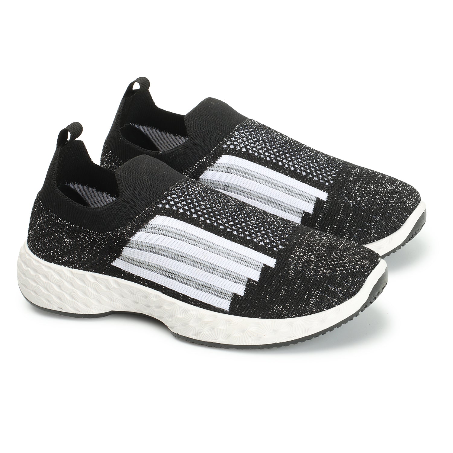 Women Woven Design Lightweight Slip On Sneakers