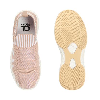 Women Woven Design Lightweight Slip On Sneakers
