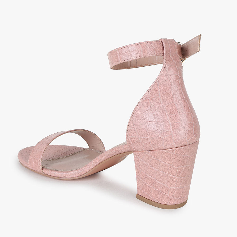 Women Block Mid Heel Sandal