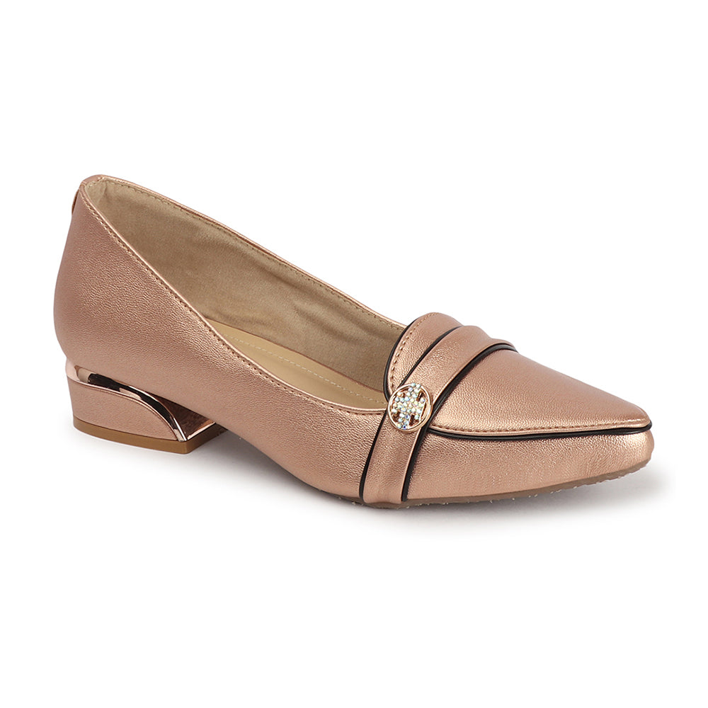 Women Solid Slip-On Block Heel Pump