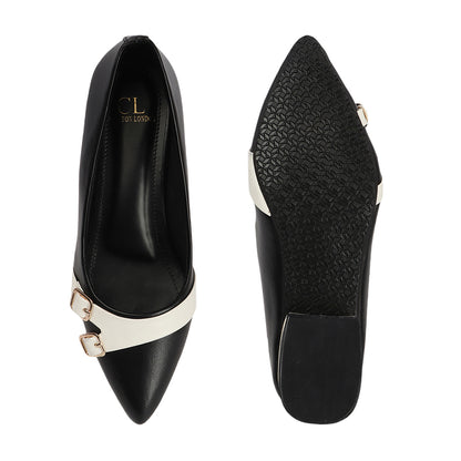 Women Pointed Toe Block Heel Pumps